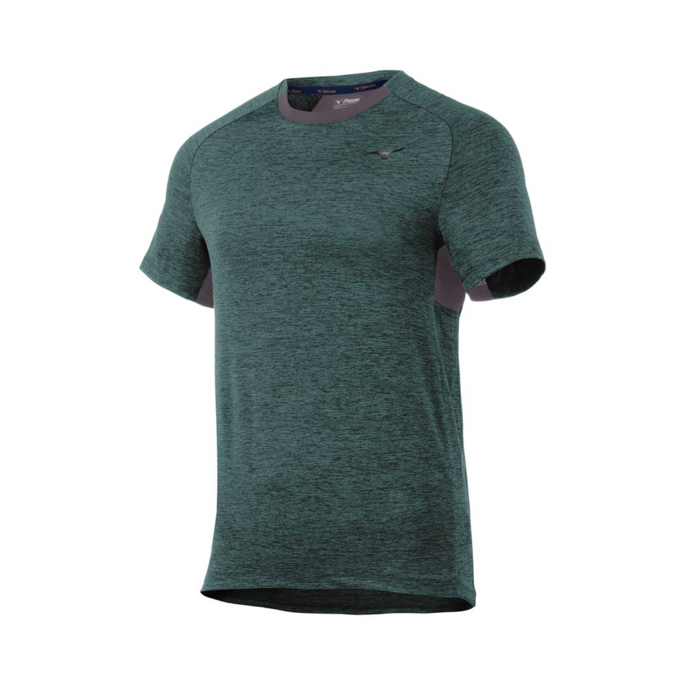 Camiseta Mizuno Alpha Short Sleeve - Homem - Verdes - UHVCX5097